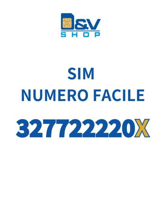 SIM Wind3 Numero Facile 327722220X Da Attivare