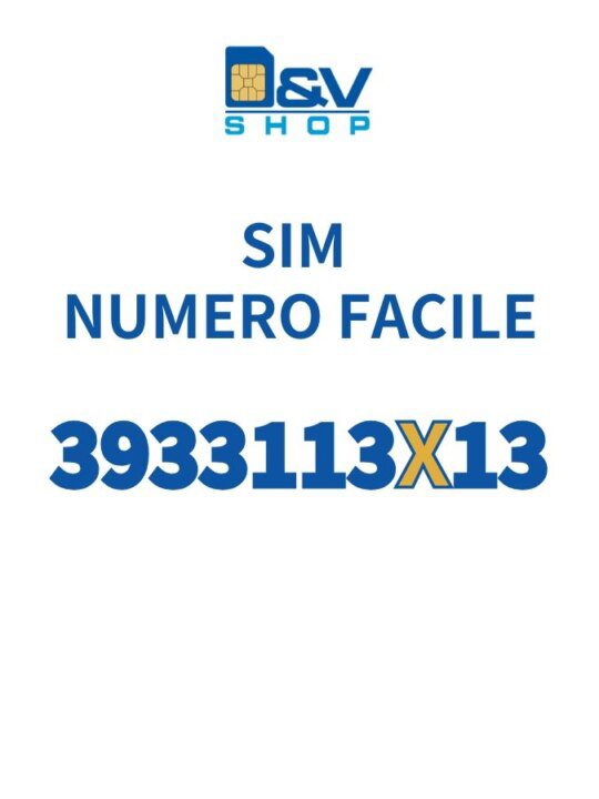 SIM Tre Numero Facile 3933113X13 Da Attivare