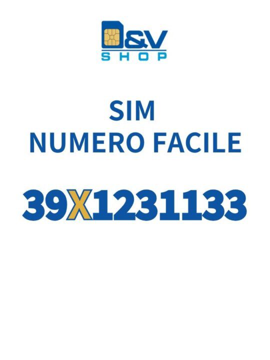 SIM Tre Numero Facile 39X1231133 Da Attivare