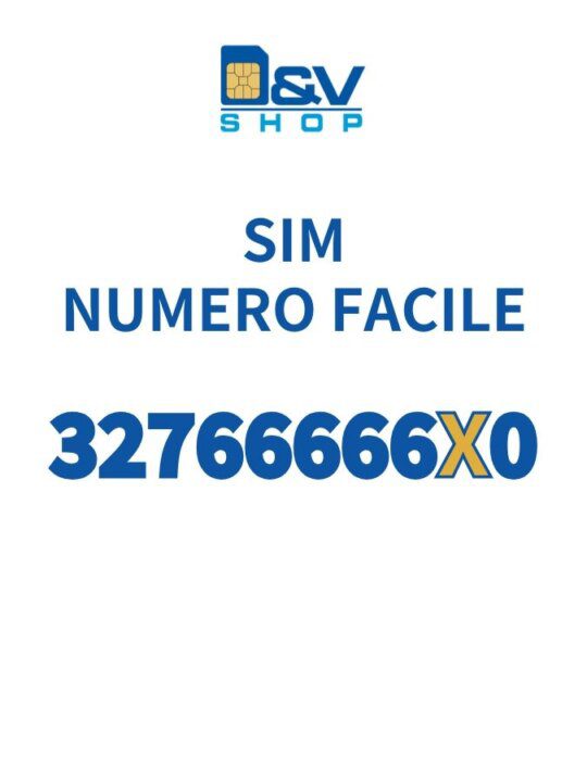 SIM Wind3 Numero Facile 32766666X0 Da Attivare