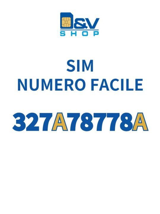 SIM Wind3 Numero Facile 327A78778A Da Attivare