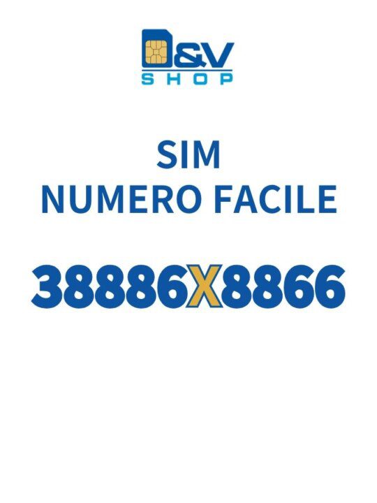 SIM Wind3 Numero Facile 38886X8866 Da Attivare