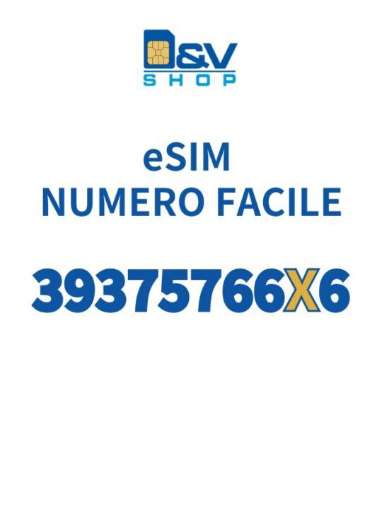 eSIM Tre Numero Facile 39375766X6 Da Attivare