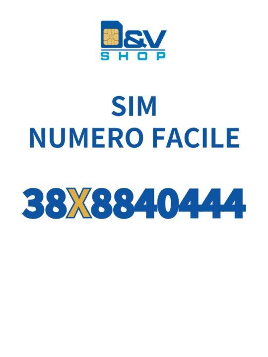 SIM Wind3 Numero Facile 38X8840444 Da Attivare