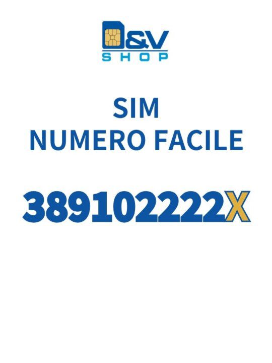 SIM Wind3 Numero Facile 389102222X Da Attivare