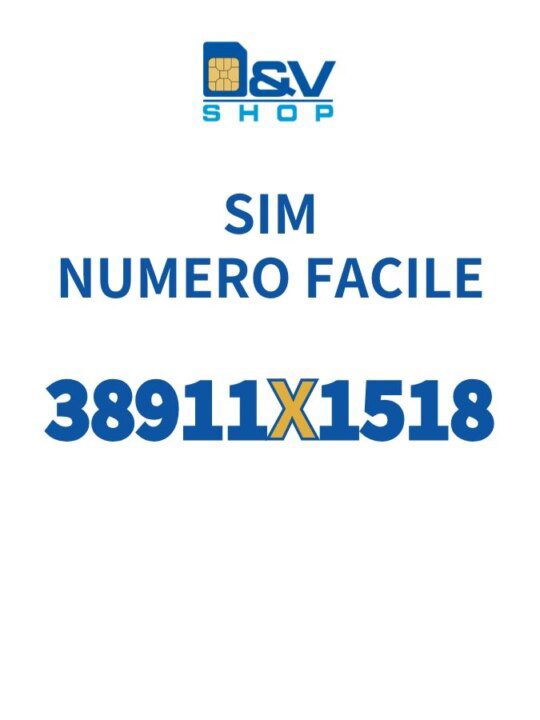 SIM Wind3 Numero Facile 38911X1518 Da Attivare