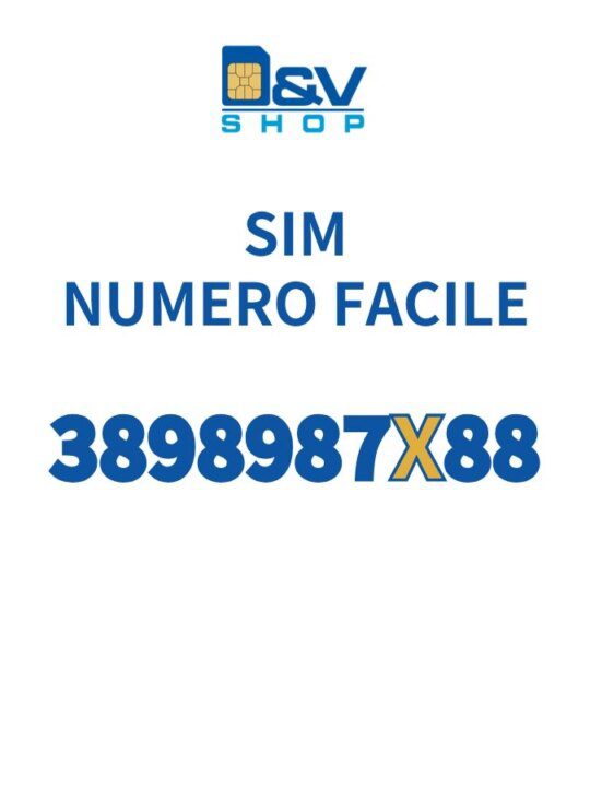 SIM Wind3 Numero Facile 3898987X88 Da Attivare