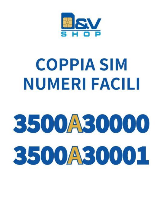 Coppia SIM Kena Mobile Numeri Facili 3500A30000 e 3500A30001 Da Attivare