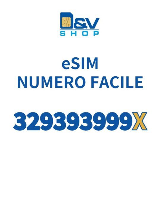 eSIM Wind3 Numero Facile 329393999X Da Attivare