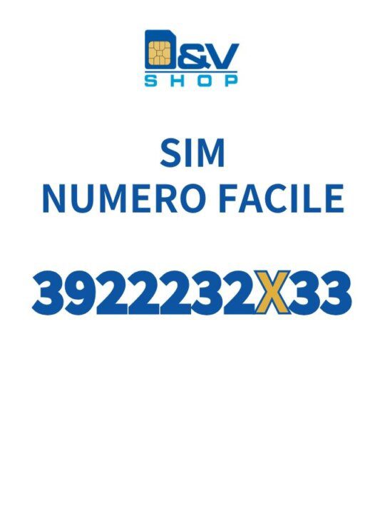 SIM Tre Numero Facile 3922232X33 Da Attivare