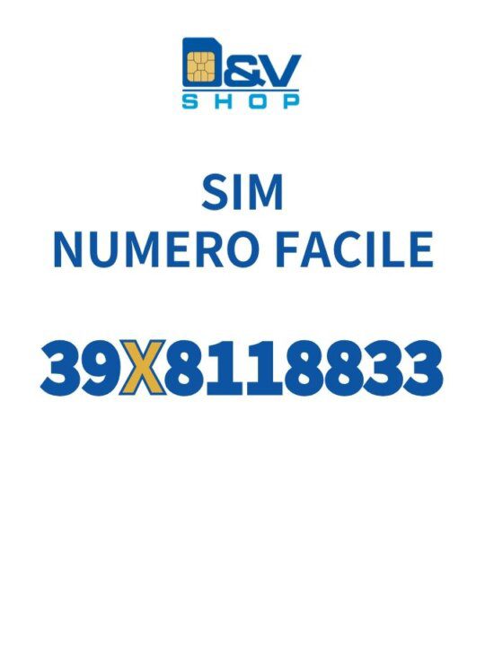 SIM Tre Numero Facile 39X8118833 Da Attivare