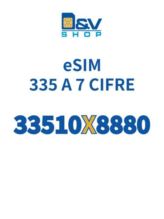 eSIM Tim 335 a 7 Cifre 33510X8880