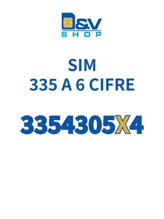 SIM Tim 335 a 6 Cifre 3354305X4 Rarità Numerica