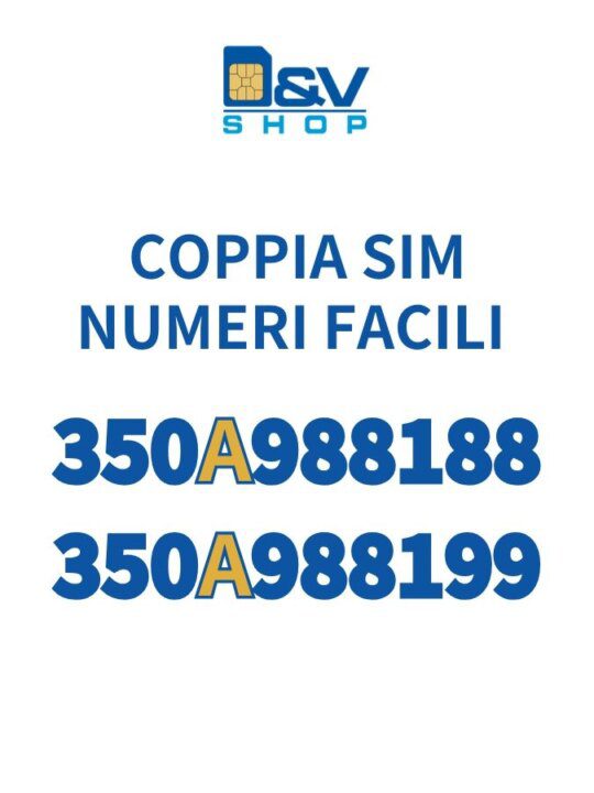 Coppia SIM Kena Mobile Numeri Facili 350A988188 e 350A988199 Da Attivare