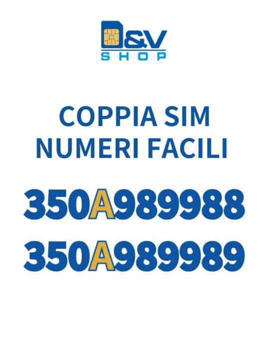 Coppia SIM Kena Mobile Numeri Facili 350A989988 e 350A989989 Da Attivare
