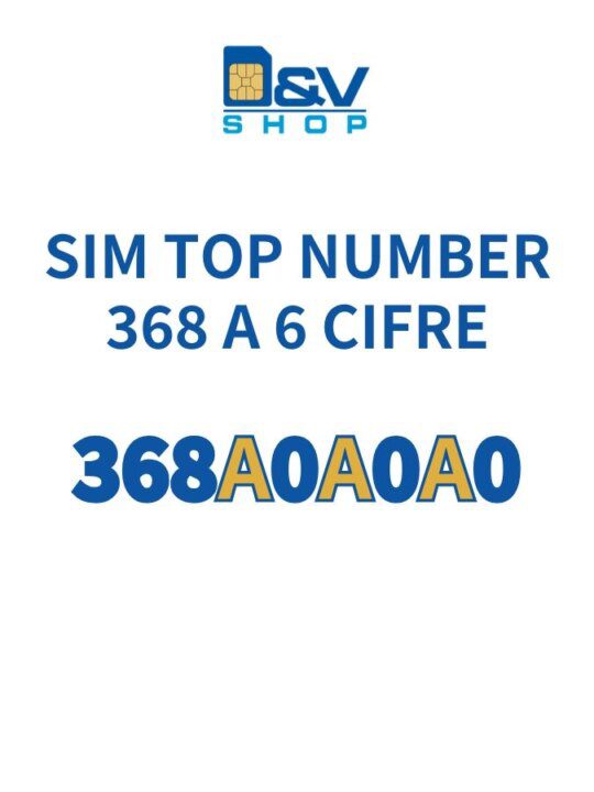 SIM Tim 368 Rarità Numerica a 6 Cifre 368A0A0A0 Top Number