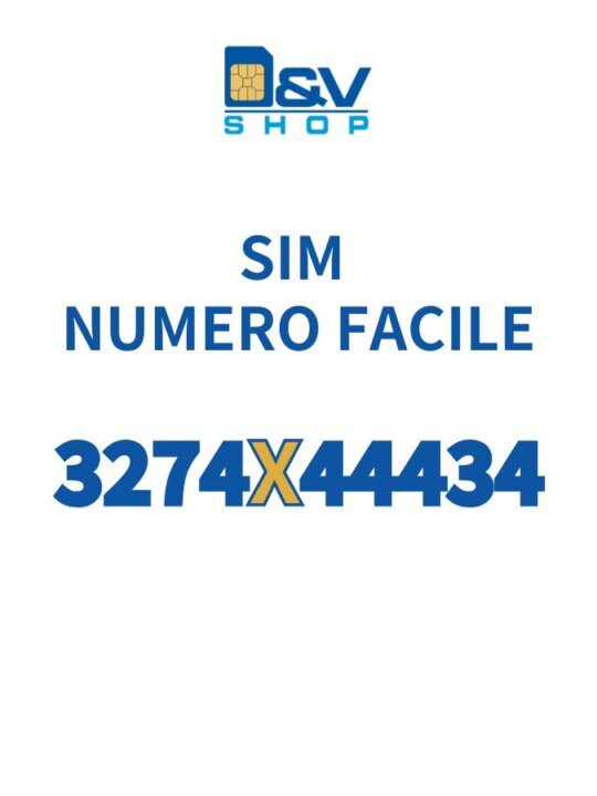 SIM Wind3 Numero Facile 3274X44434 Da Attivare