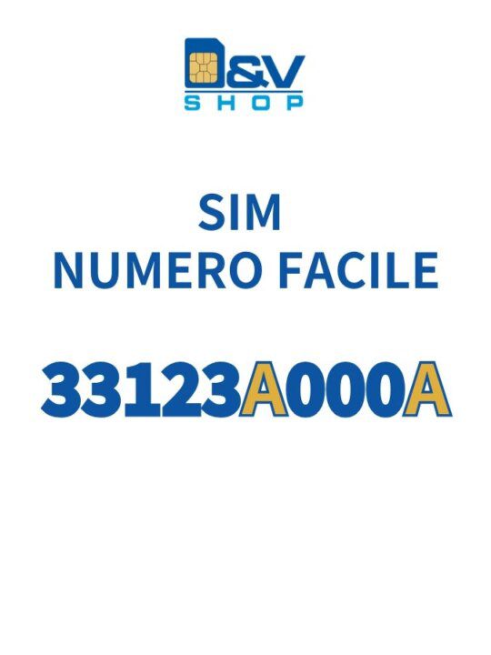 SIM Tim Numero Facile 33123A000A Da Attivare