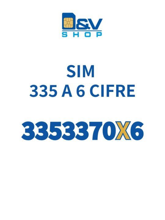 SIM Tim 335 a 6 Cifre 3353370X6 Rarità Numerica