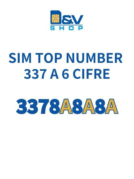 SIM Tim 337 Rarità Numerica a 6 Cifre 3378A8A8A Top Number
