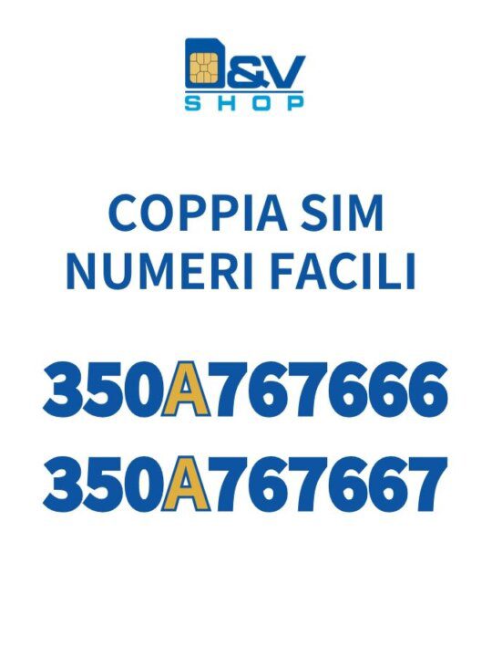 Coppia SIM Kena Mobile Numeri Facili 350A767666 e 350A767667 Da Attivare