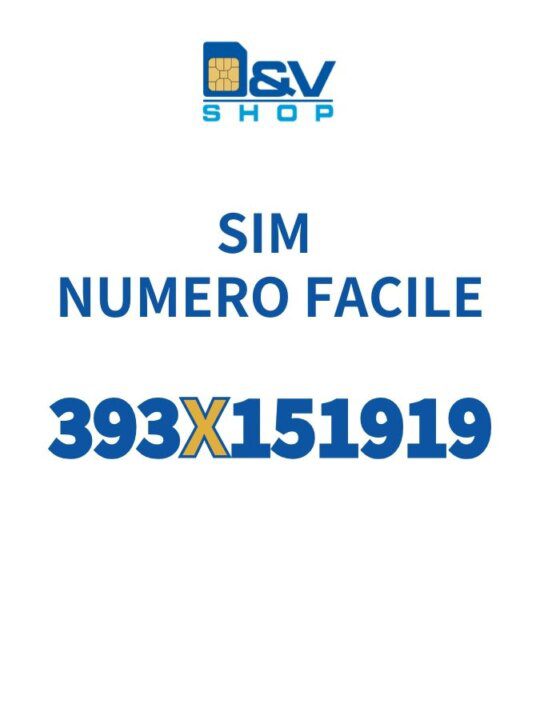 SIM Wind3 Numero Facile 393X151919 Da Attivare