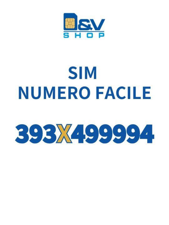 SIM Wind3 Numero Facile 393X499994 Da Attivare