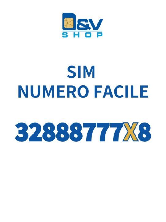 SIM Wind3 Numero Facile 32888777X8 Da Attivare