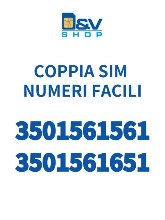 Coppia SIM Kena Mobile Numeri Facili 3501561561 e 3501561651 Da Attivare