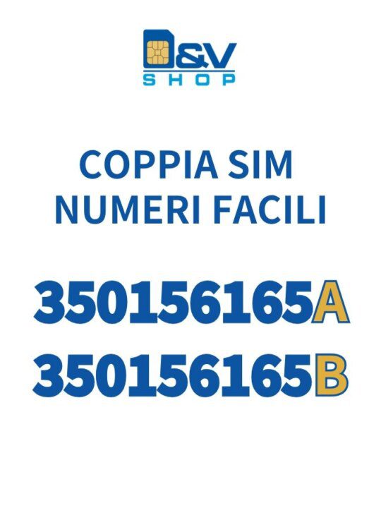 Coppia SIM Kena Mobile Numeri Facili 350156165A e 350156165B Da Attivare