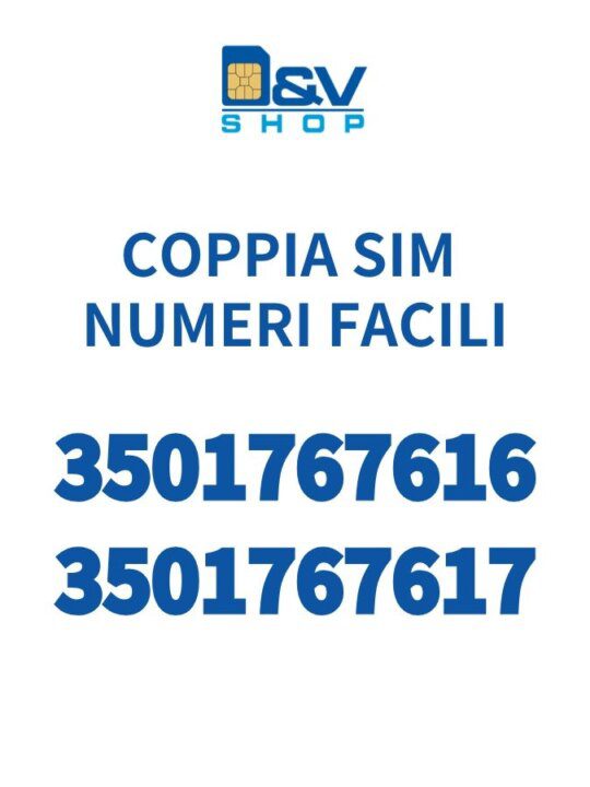 Coppia SIM Kena Mobile Numeri Facili 3501767616 e 3501767617 Da Attivare