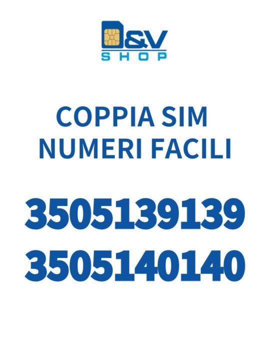 Coppia SIM Kena Mobile Numeri Facili 3505139139 e 3505140140 Da Attivare