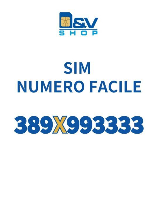 SIM Wind3 Numero Facile 389X993333 Da Attivare