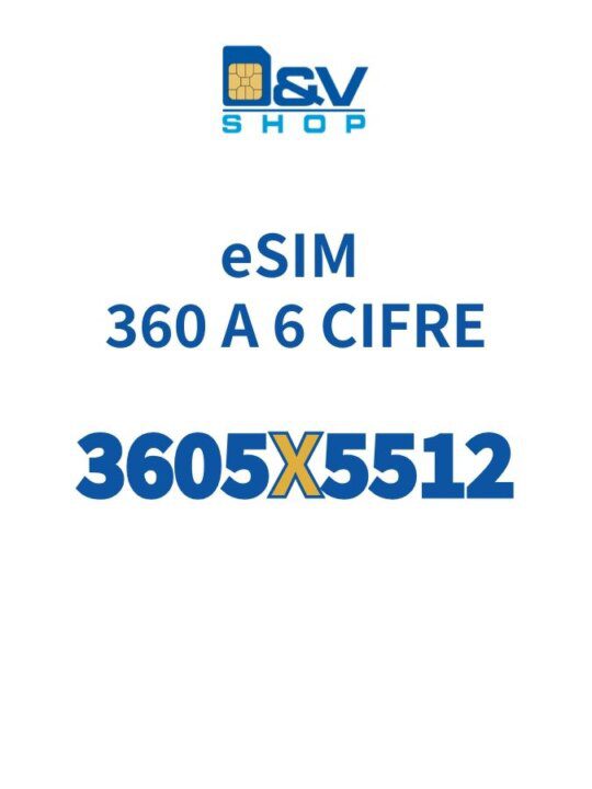 eSIM Tim 360 a 6 Cifre 3605X5512 Rarità Numerica