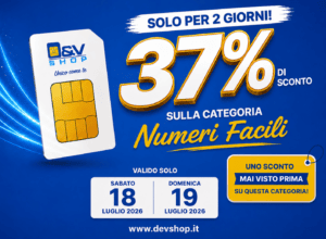 18 e 19 luglio: 37% di sconto sui Numeri Facili