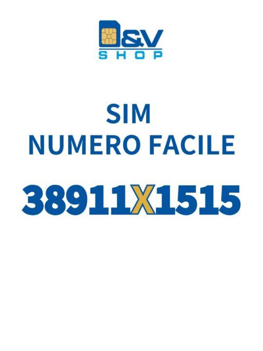 SIM Very Mobile Numero Facile 38911X1515 Da Attivare